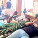 Babinsa dan Warga Tebluru Lamongan Kompak Donor Darah
