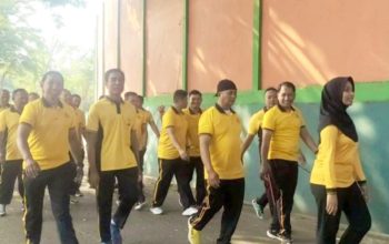 Bugar dan Kompak, Polisi Bojonegoro Kota Rutin Olahraga
