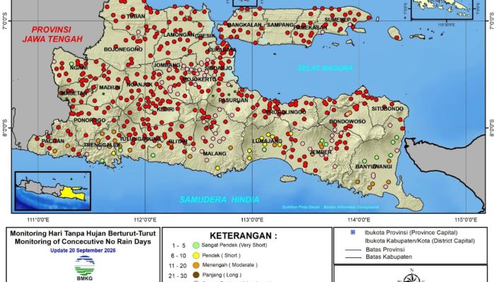 BMKG Keluarkan Peringatan, Hujan Jatim Diprediksi Masih Rendah