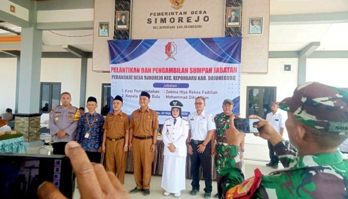 Pelantikan Dua Perangkat Desa Simorejo Kepohbaru Bojonegoro Digelar Khidmat