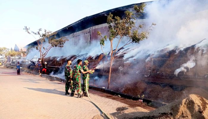 Kobaran Api Tembus Benteng Pabrik di Lamongan, Puluhan Petugas Bergerak