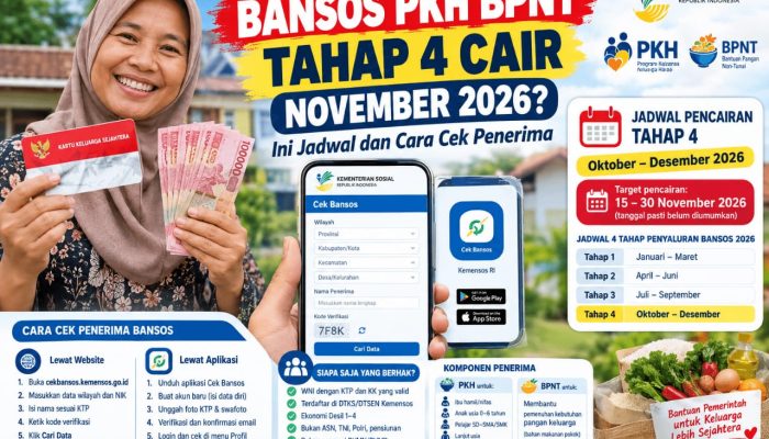 Jadwal Bansos PKH BPNT Tahap 4 2026: Cek Perkiraan Pencairan dan Syarat KPM