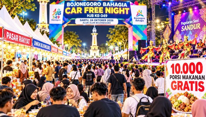 Sandur hingga Pasar Rakyat Meriahkan Car Free Night Bojonegoro, Ini Pesan Satpol PP