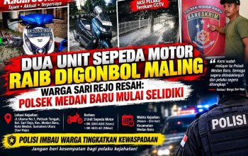 Maling Bobol Rumah di Sari Rejo Medan, Dua Motor Hilang