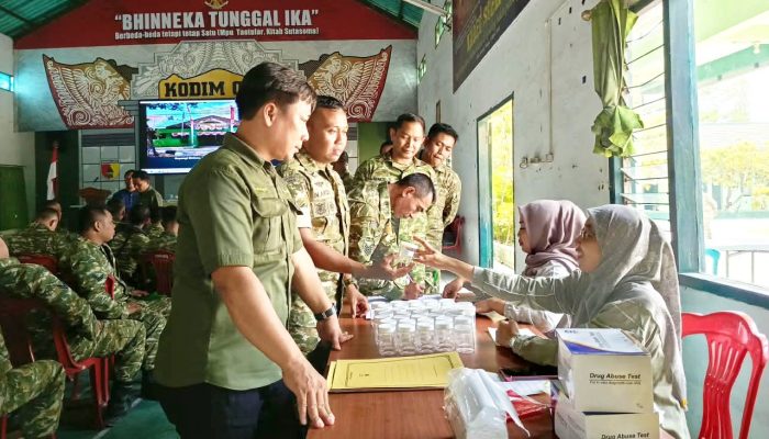 Prajurit Kodim Lamongan Dites Urine Mendadak, Ini Hasilnya