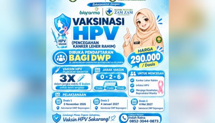 Program DWP Sehat Bojonegoro Hadirkan Vaksin HPV, Simak Syarat dan Jadwalnya