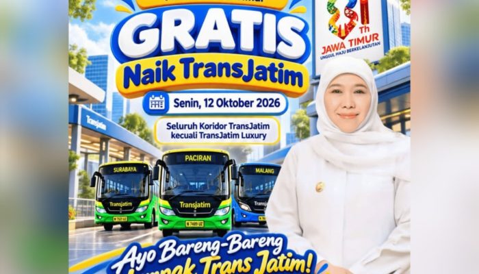 Pemprov Jatim Bagi Kado HUT ke-81, Layanan Trans Jatim Digratiskan